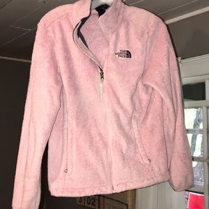 Fuzzy pink North Face
